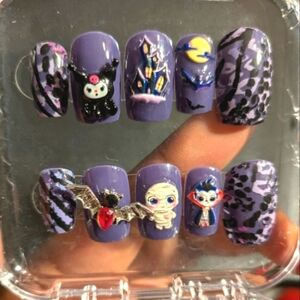 Halloween Purple Nail Art Set Sz 03224